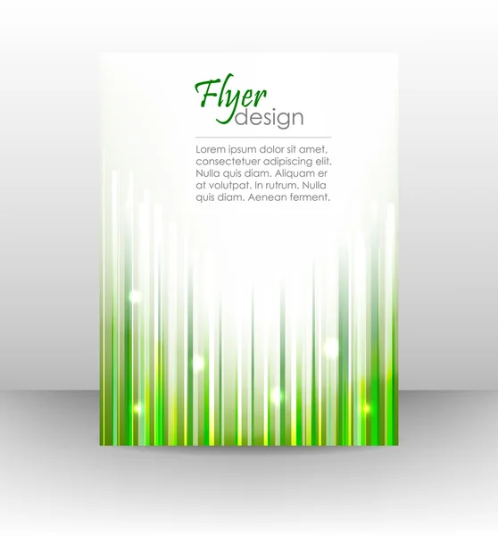 Business flyer sjabloon of corporate banner met groene lijnen — Stockvector