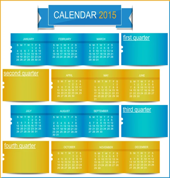 Vector template design - calendar 2015 — Stock Vector