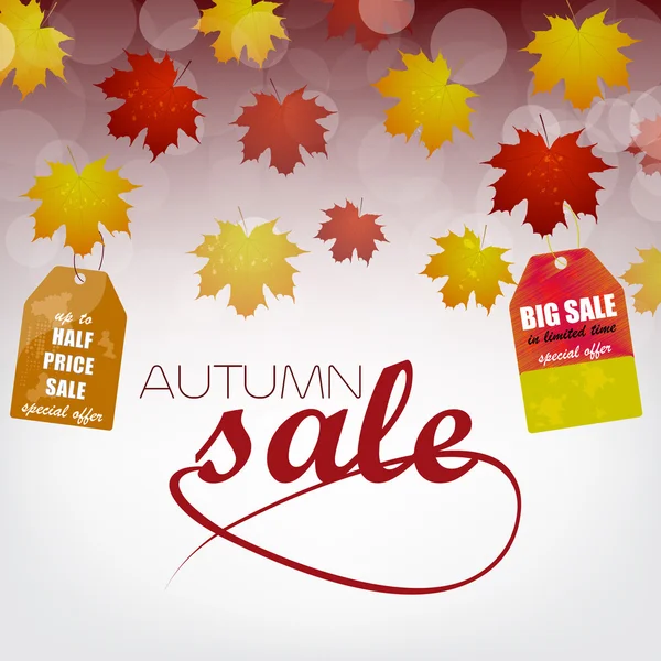 Autumn sale vector background — Stock Vector