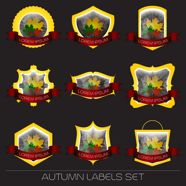 Set de etiquetas de otoño — Archivo Imágenes Vectoriales