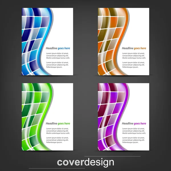 Conjunto de folheto corporativo, modelo de cartaz ou design de capa —  Vetores de Stock