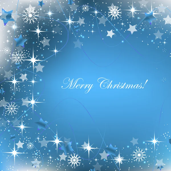 Blå jul bakgrund med dekoration — Stock vektor