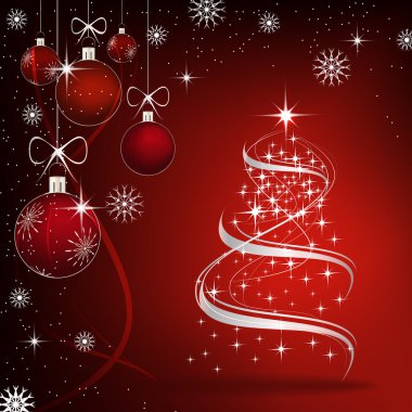 Noel ağacı ve dekorasyon Noel arka plan