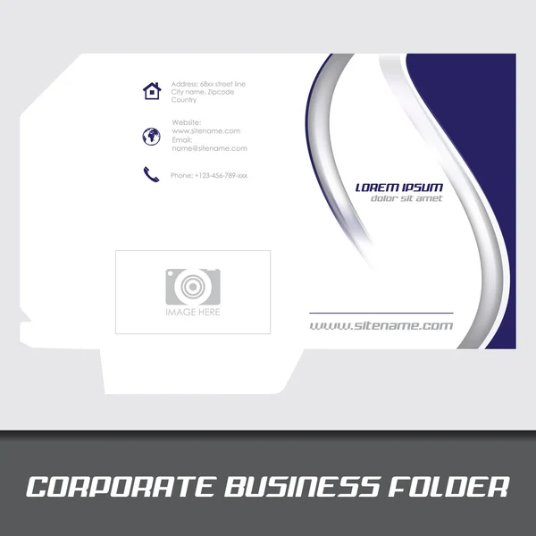 Corporate business folder, stationery template design — Stock Vector