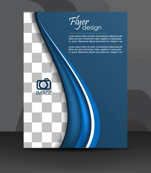 Flyer ou couvercle design en couleur bleue — Image vectorielle