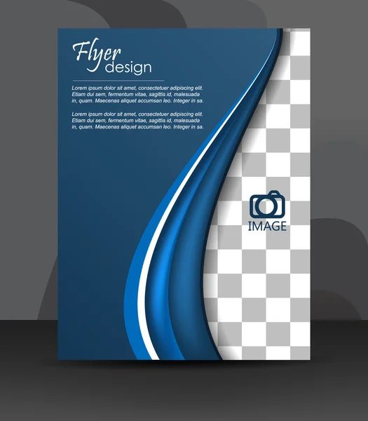 Folheto ou design de capa na cor azul — Vetor de Stock