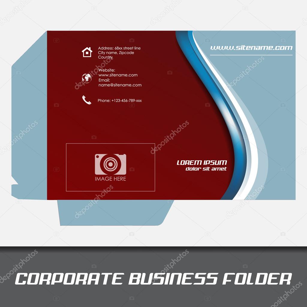 Corporate business folder or document folder template