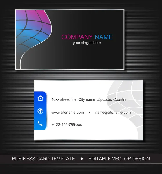 Business card template or visiting card set — Stock Vector