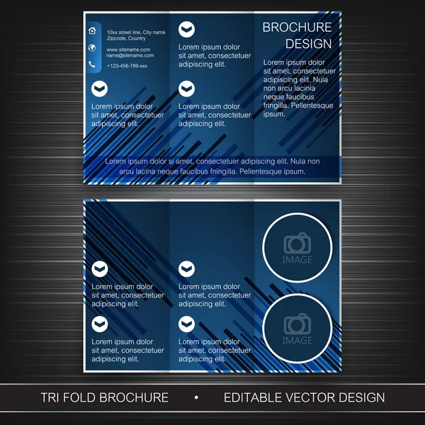 Plantilla de folleto, folleto o diseño de portada para tríptico empresarial — Archivo Imágenes Vectoriales
