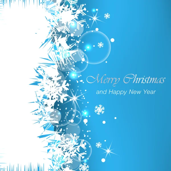 Christmas greeting card with snowflakes for happy holiday — Stock Vector