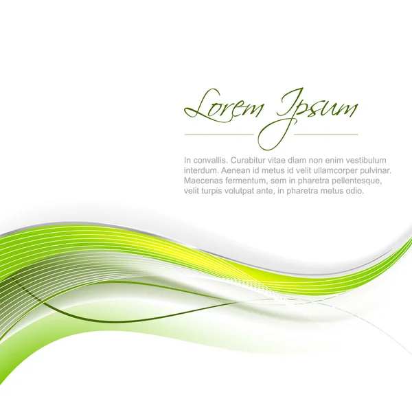 Abstract vector illustration with green waves on a white background — Stock Vector