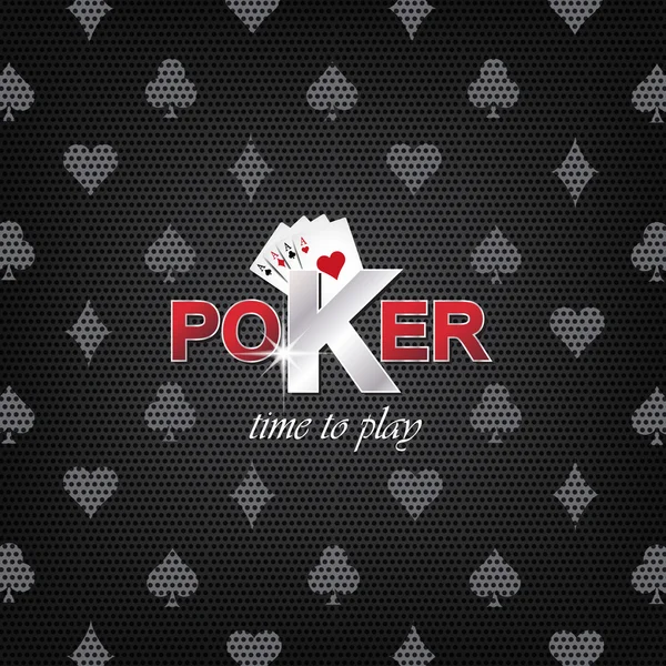 Poker vector illustration on a dark background with card symbol — Stock Vector