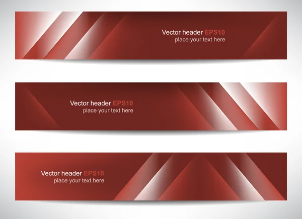 Web header, set of vector banner, design with precise dimension — Stock Vector