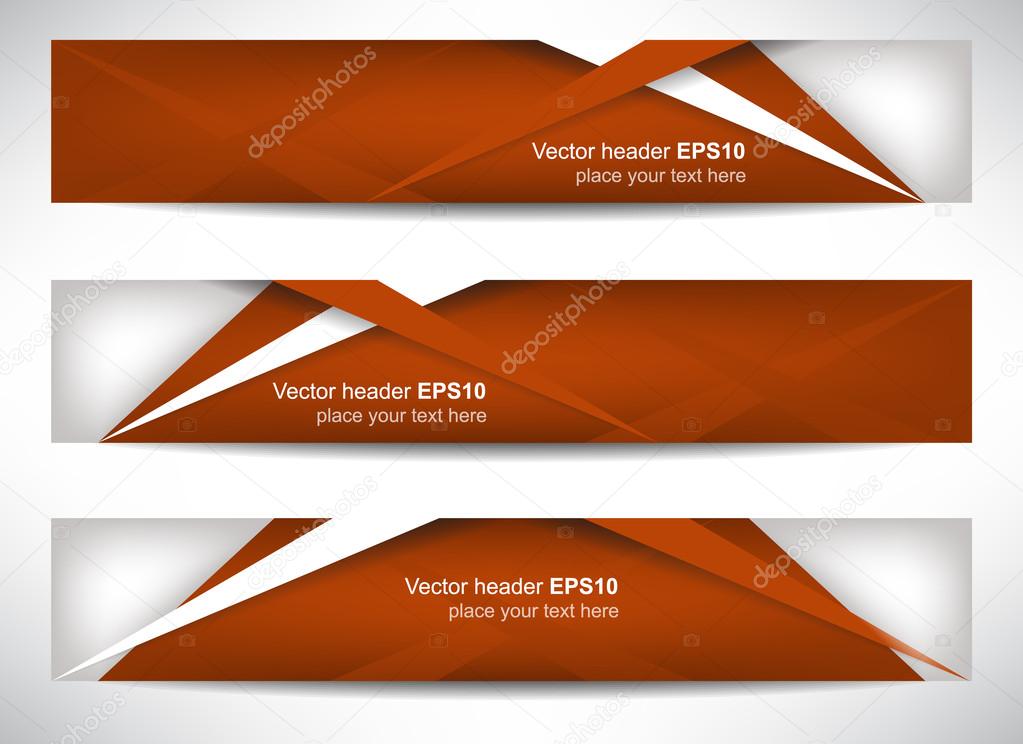 Web header, set of vector banner, design with precise dimension