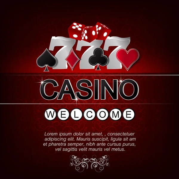 Casino vector illustration for poster on a dark background — Stock Vector