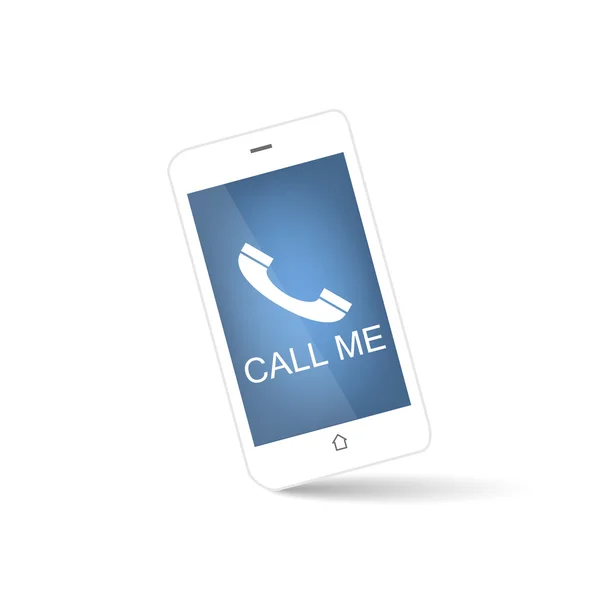 Téléphone intelligent blanc avec symbole call me — Image vectorielle