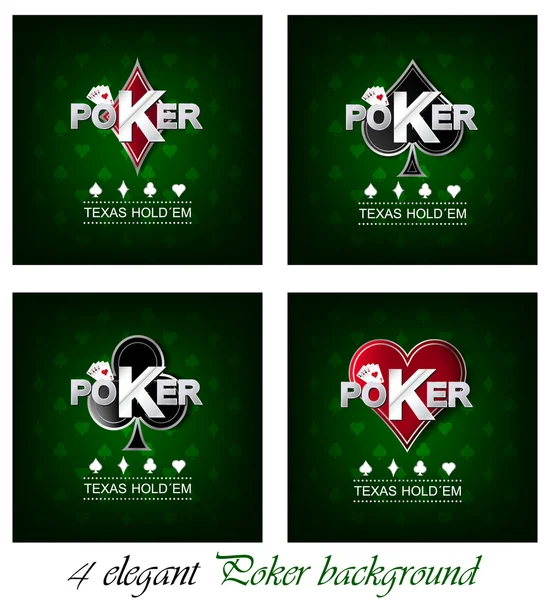 Conjunto de fondo de vector de poker con símbolo de tarjeta — Vector de stock