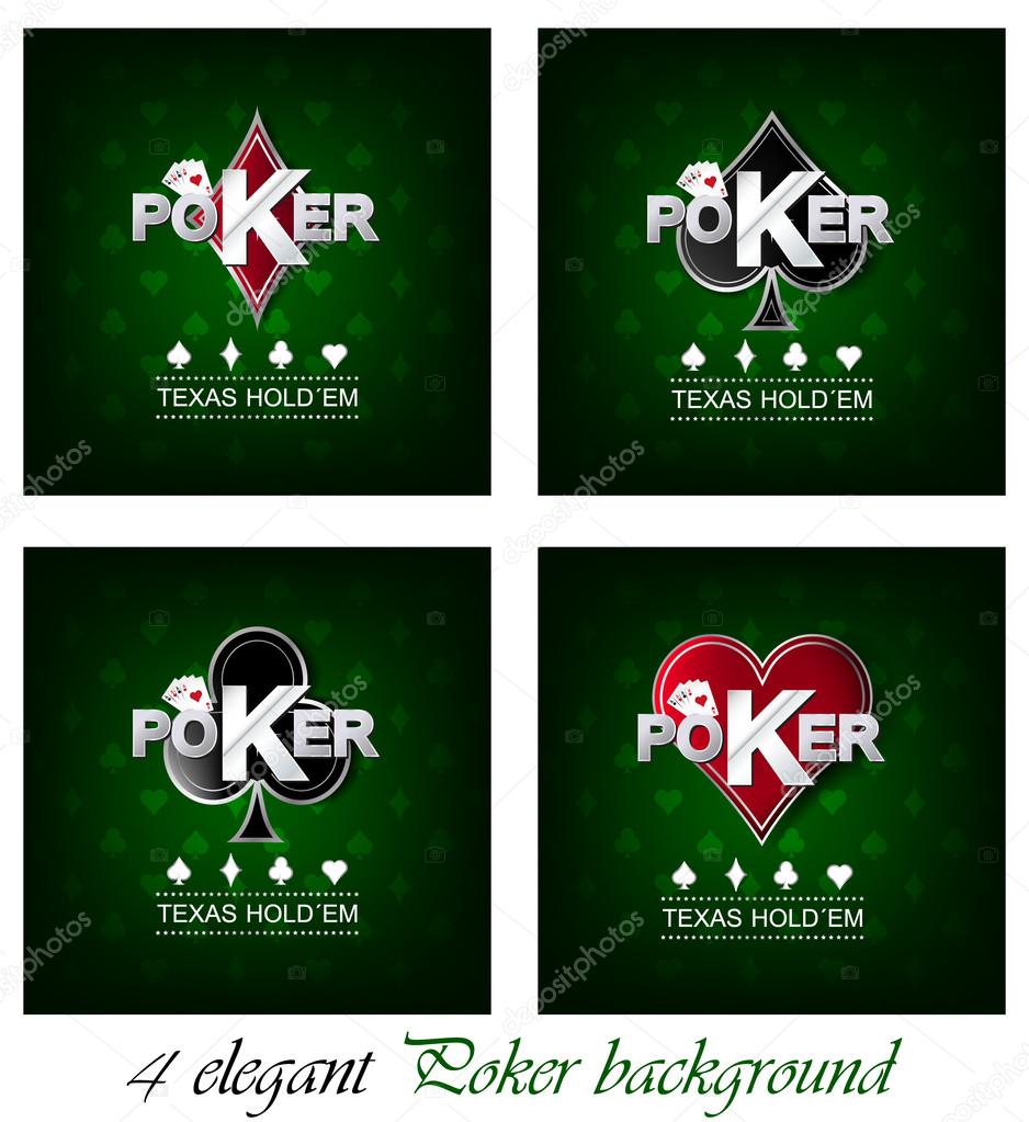 Set of poker vector background with card symbol