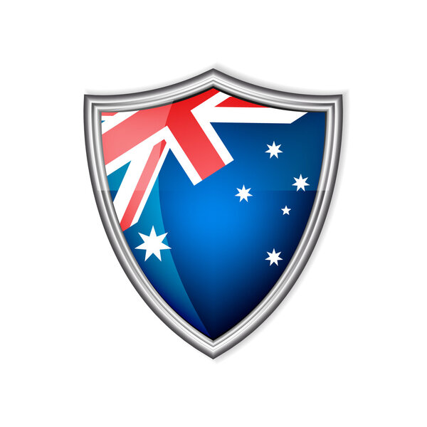 Australia glossy label or badge on a white background