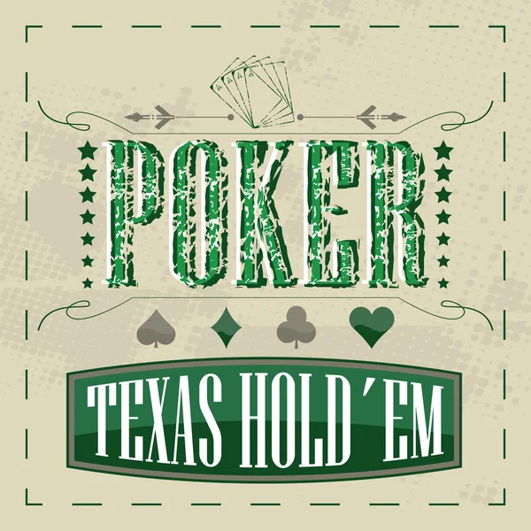 Texas holdem poker retro hintergrund für vintage design — Stockvektor