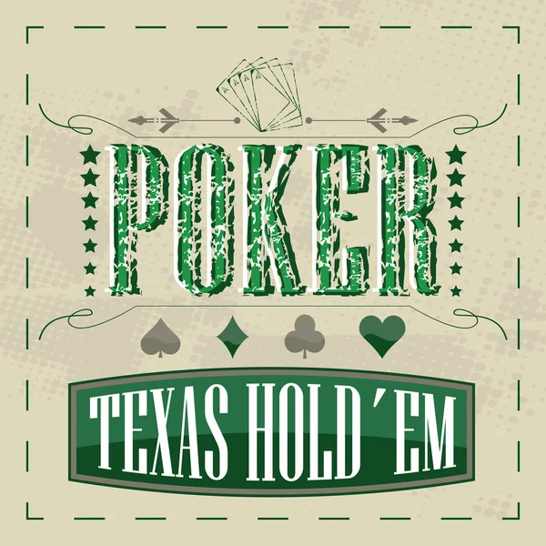 Texas holdem poker retro arka plan vintage tasarımı için