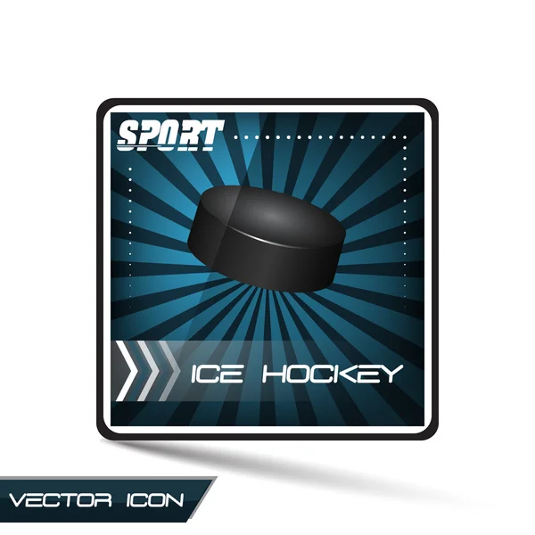 Eishockey-Vektor-Symbol oder -Taste mit Puck — Stockvektor
