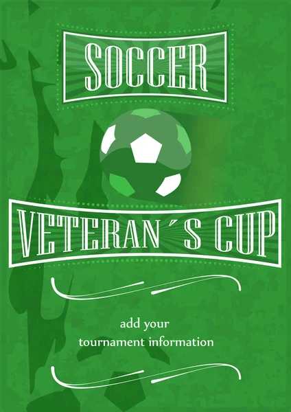 Voetbal veteranen cup poster met bal — Stockvector