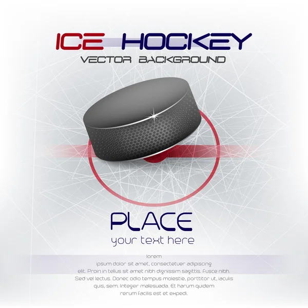 IJshockey achtergrond met puck — Stockvector