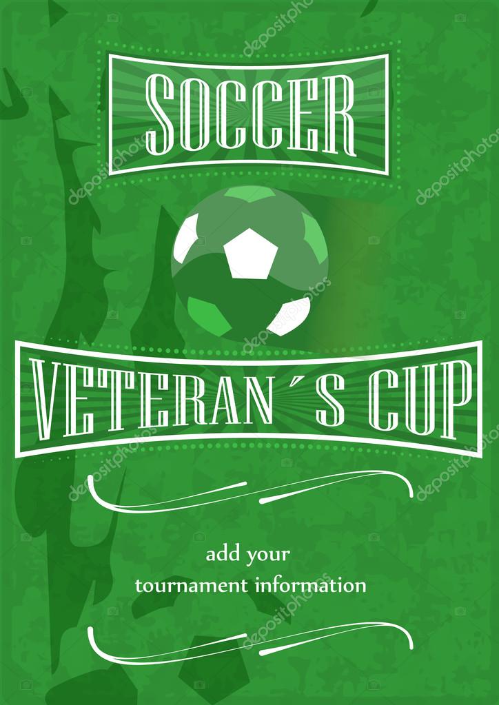 Fußball Veteranen Cup Poster mit Ball lizenzfreie