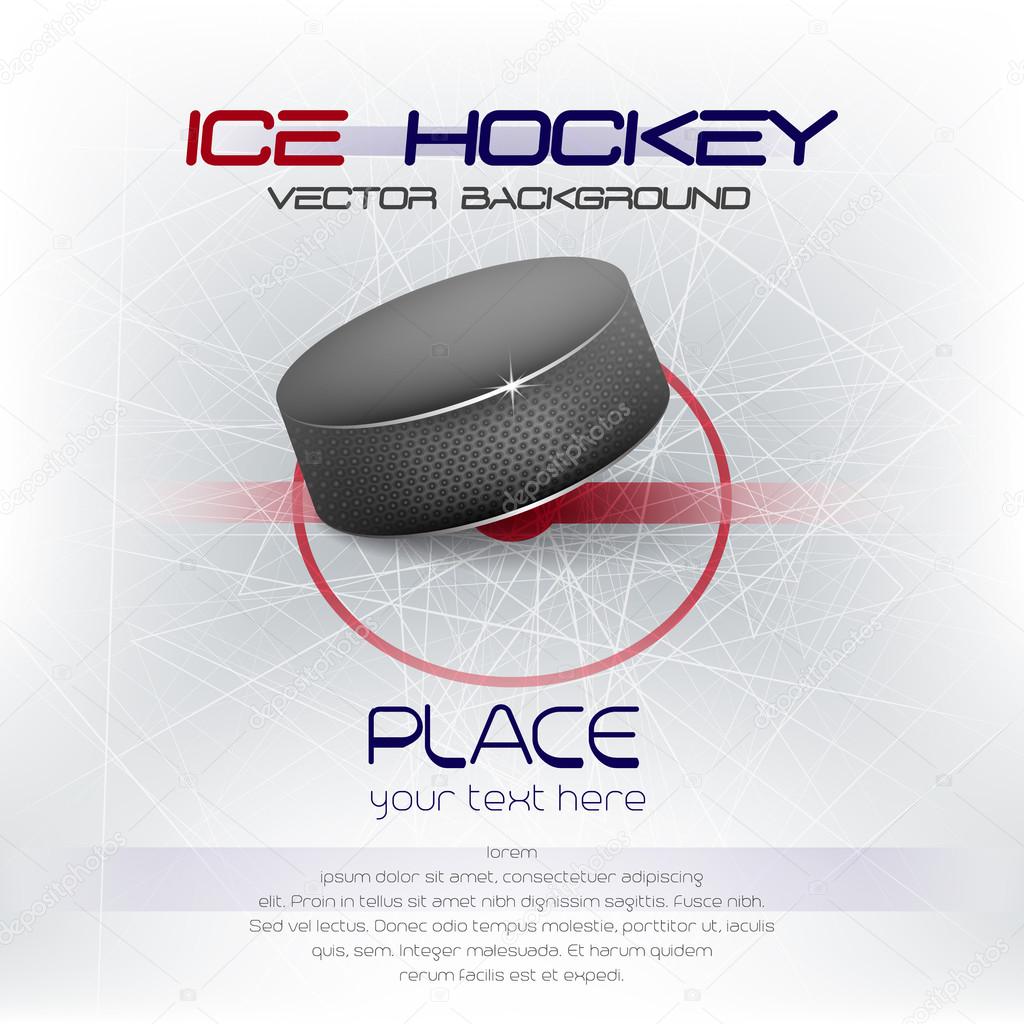 Ice hockey background with puck