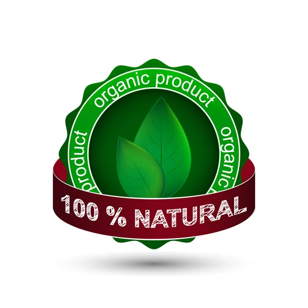 Icono de vector de producto natural, etiqueta o insignia — Vector de stock