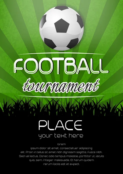 Football tournament background with place for your content — Stock Vector