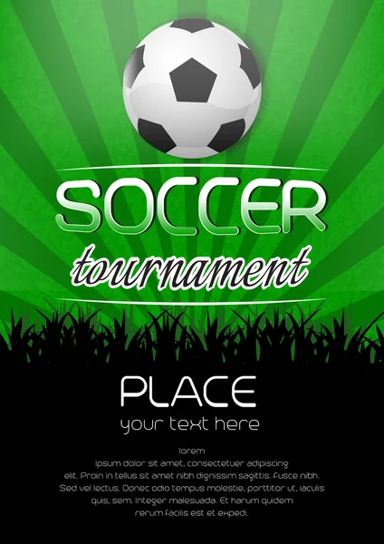 Soccer tournament background with ball — Stock Vector