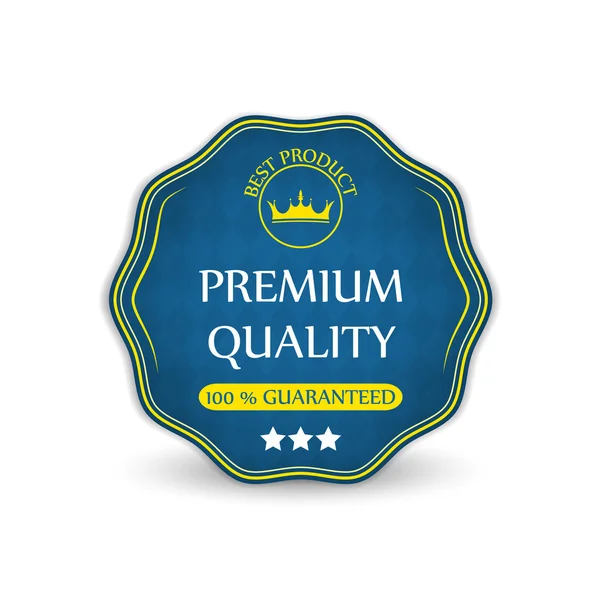 Premium-Qualität garantiert Vektor-Etikett mit Königskrone — Stockvektor