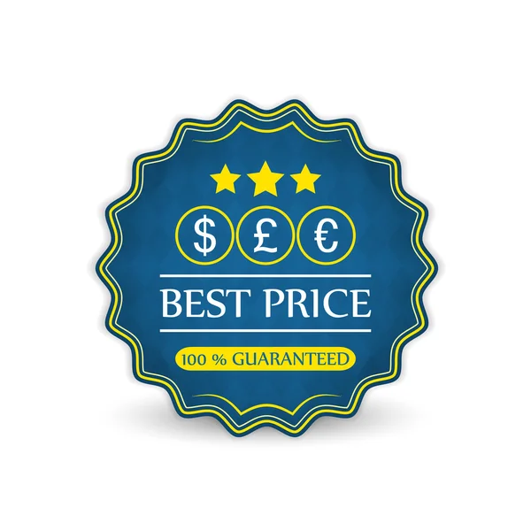 Best price vector label with currency symbol dollar, euro, pound — Stock Vector