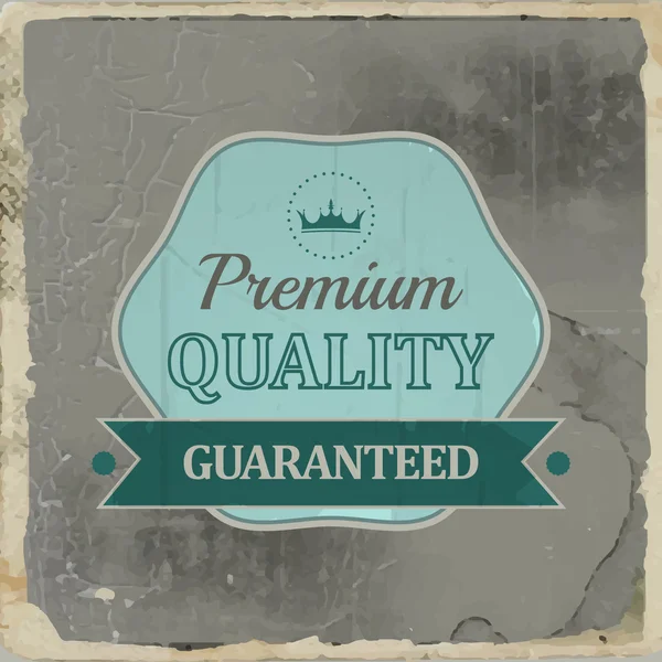 Premium quality retro vintage label with ribbon — Stock Vector