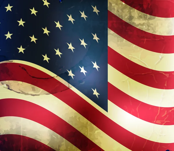 Retro achtergrond met usa vlag en grunge effect — Stockvector