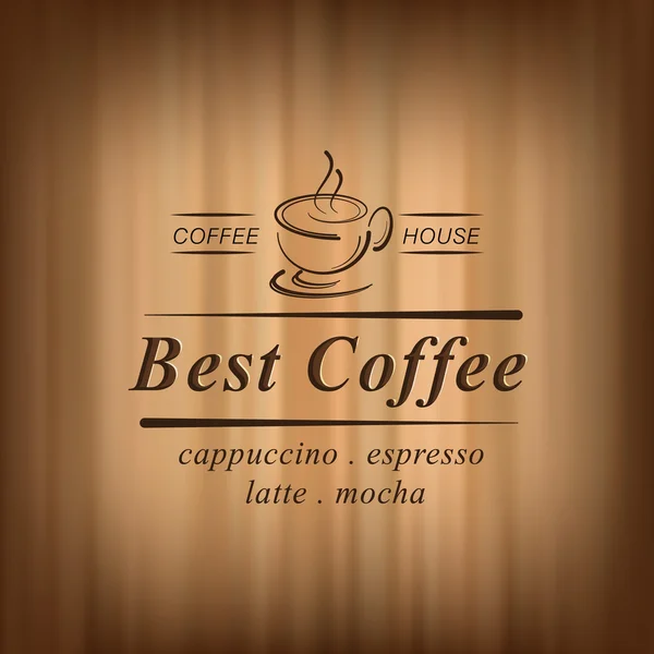 Nejlepší káva vektorové pozadí s kavárně pohár, káva — Stockový vektor