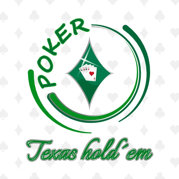 Texas holdem fundo de poker com cartas de jogar — Vetor de Stock