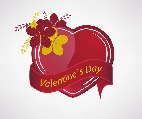 Valentines serca i prosty wzór kwiatowy — Wektor stockowy