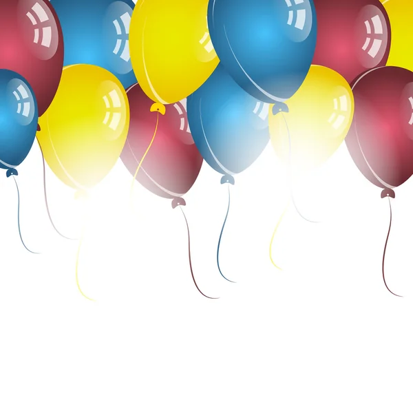 Μπαλόνια χρώμα σε άσπρο φόντο, για τις ευχές γενεθλίων — Διανυσματικό Αρχείο