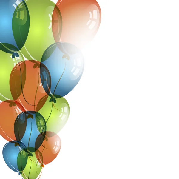 Μπαλόνια χρώμα σε άσπρο φόντο, για τις ευχές γενεθλίων — Διανυσματικό Αρχείο
