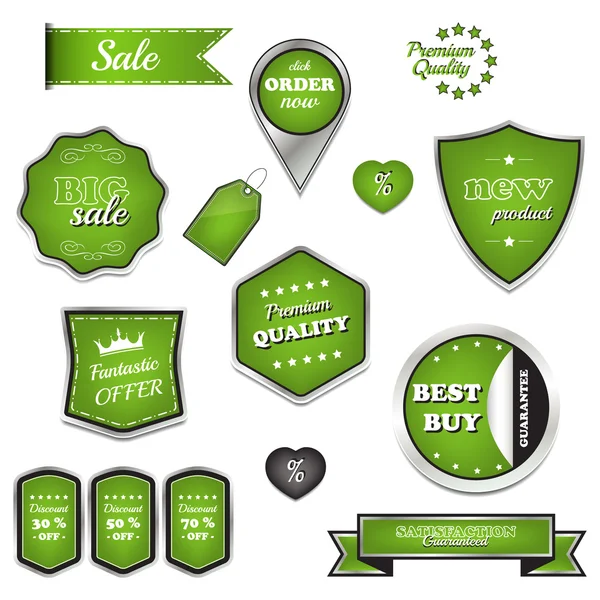 Set of vector sale labels and icons — Stock Vector