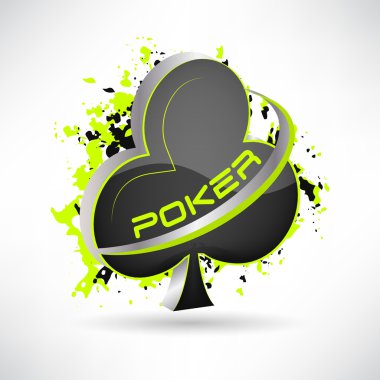 Poker vektör çizim grunge etkisi ile. 3D tasarım.