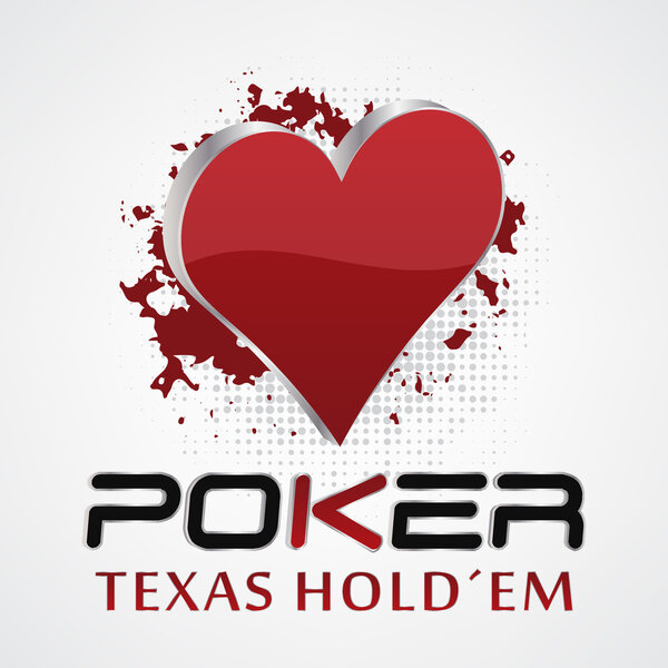 Texas holdem poker, 3D vector illustration with card symbol