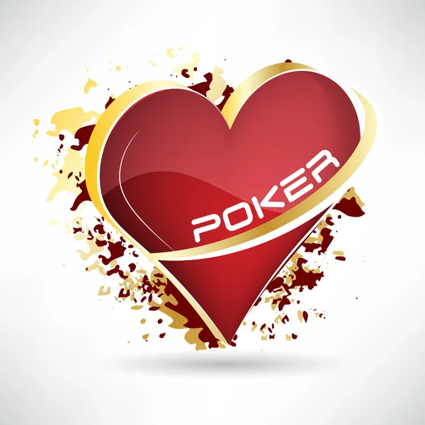 Texas holdem poker, 3d vektor illustration med kort symbol — Stock vektor