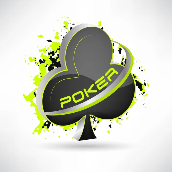 Illustrazione vettoriale del poker con effetto grunge. Progettazione 3D . — Vettoriale Stock