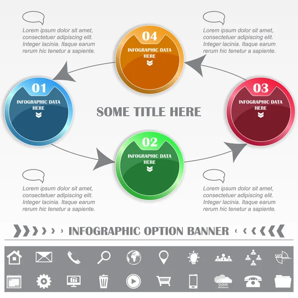 Banner de opção de vetor infográfico — Vetor de Stock