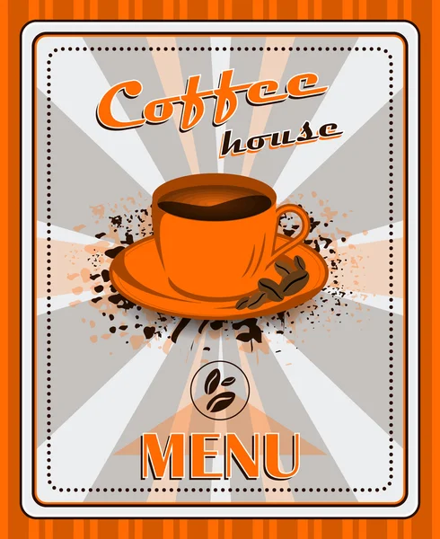 Vintage Kaffee Menü Poster Vektor Design — Stockvektor