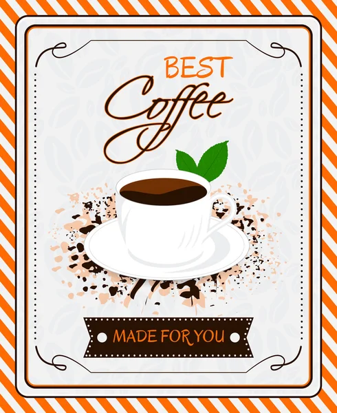 Vintage coffee menu poster vector design — Stock Vector
